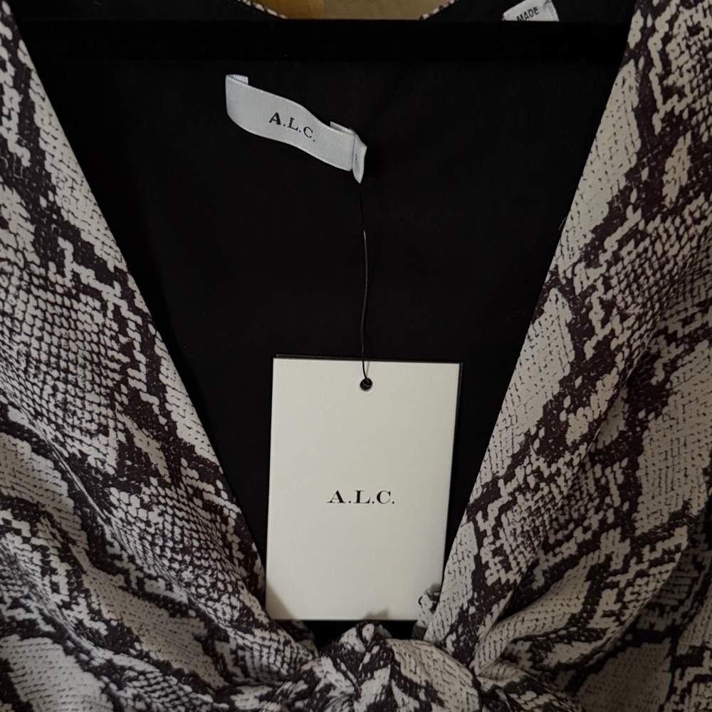 NWT A.L.C. for FWRD Tie Crop Top in Snake - Picture 6 of 9